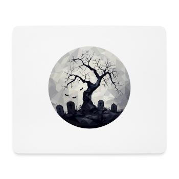 Arbres fantômes sombres avec cimetière - Tapis de souris (format paysage) - blanc - Devant
