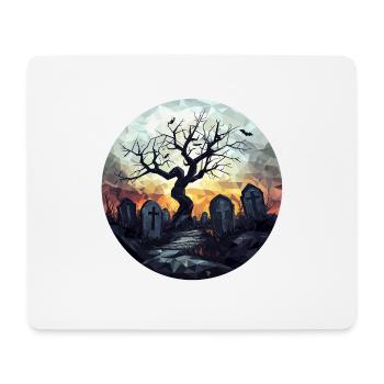 Cimetière effrayant avec arbre noueux - Tapis de souris (format paysage) - blanc - Devant