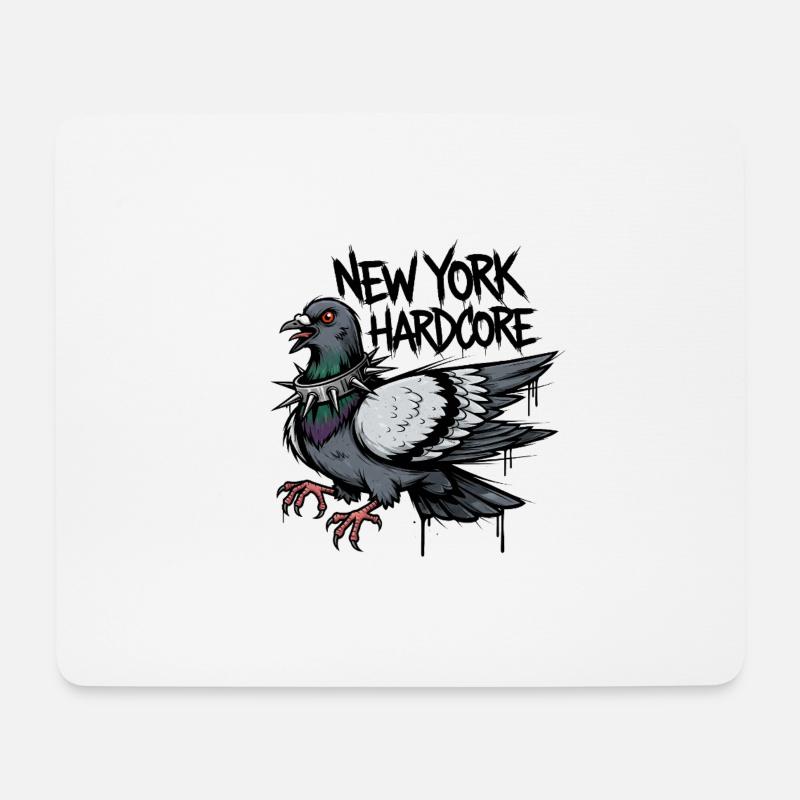 New York Hardcore Pigeon Design - Mousepad (Querformat) - Weiß