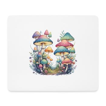 Fantasy mushroom forest in pastel colors - Mouse Pad (horizontal) - white - Front