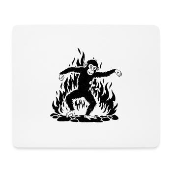 Monkey dancing around the fire - Mouse Pad (horizontal) - white - Front