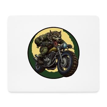 Werwolf-Biker unter Mondschein - Mousepad (Querformat) - Weiß - Vorne