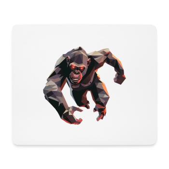 Gorilla in low poly style - Mouse Pad (horizontal) - white - Front