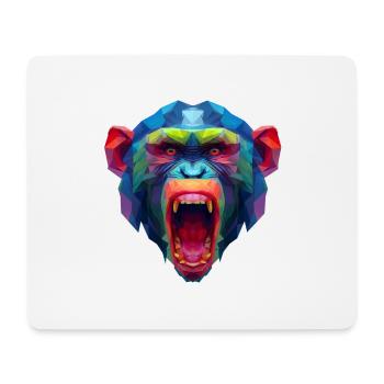 Bunter Polygonaffen Kopf - Mousepad (Querformat) - Weiß - Vorne