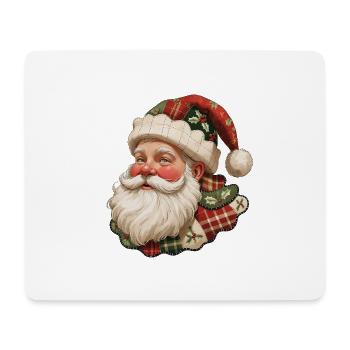 Patchwork Père Noël Vintage Flair - Tapis de souris (format paysage) - blanc - Devant