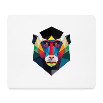 Geometric Monkey Head Art Print - Mouse Pad (horizontal) - white - Front