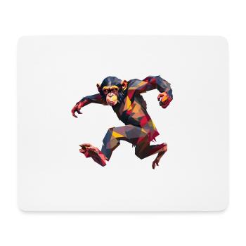 Conception de logo Low Poly Chimpanzee Sprint - Tapis de souris (format paysage) - blanc - Devant