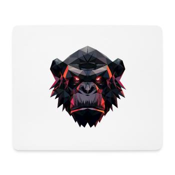 Gorilla Prisma Kopf Low Poly Art Design - Mousepad (Querformat) - Weiß - Vorne