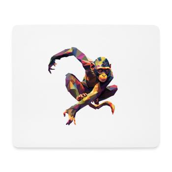 Geometrischer bunter Affe - Mousepad (Querformat) - Weiß - Vorne