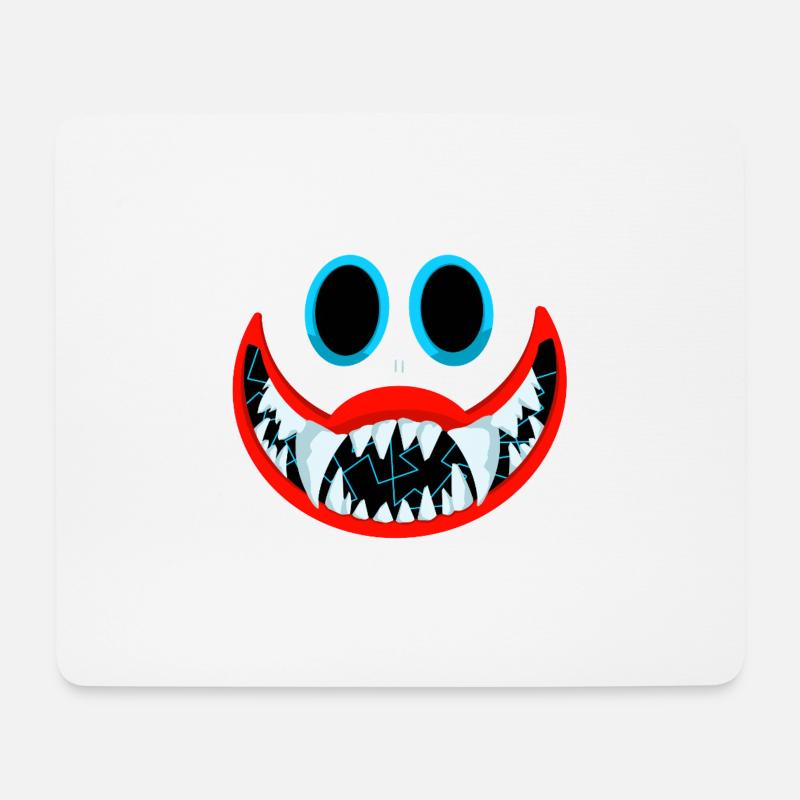 Kinetisches blaues Lächeln mit Zähnen - Mousepad (Querformat) - Weiß