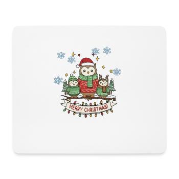 Winter Owls Trio Christmas - Mouse Pad (horizontal) - white - Front