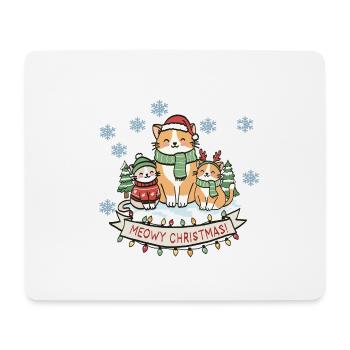 Meowy Christmas Katzentrio - Mousepad (Querformat) - Weiß - Vorne