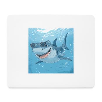 Casual Sunglasses Shark – Cool Under Water - Mouse Pad (horizontal) - white - Front