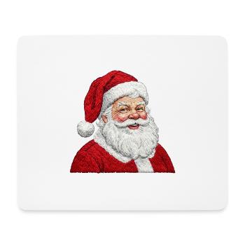 Bestickter Weihnachtsmann – fröhliches Design (gedruckt) - Mousepad (Querformat) - Weiß - Vorne