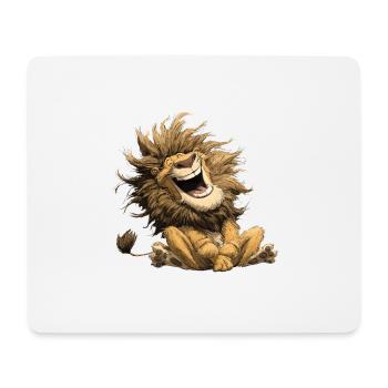 Laughing Lion Wildcat Funny Cheerful Humor - Mouse Pad (horizontal) - white - Front
