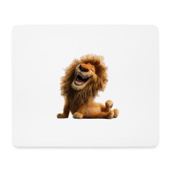 Lachender Löwe Lustig Fröhlich Humor Wildkatze - Mousepad (Querformat) - Weiß - Vorne