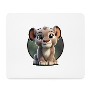 Dessin animé mignon de bébé lionceau - Tapis de souris (format paysage) - blanc - Devant