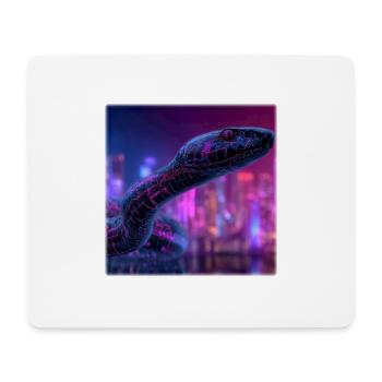 Cyberpunk Schlange Neon Night City Design - Mousepad (Querformat) - Weiß - Vorne