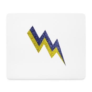 Gold and blue glittering lightning bolt - Mouse Pad (horizontal) - white - Front