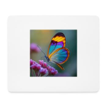 Colorful Fantasy Butterfly Glass Wings - Mouse Pad (horizontal) - white - Front