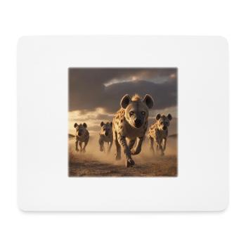 Hyenas Group Savannah Wildlife - Mouse Pad (horizontal) - white - Front