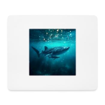 Walhai Mutter mit Baby Natur Unterwasser - Mousepad (Querformat) - Weiß - Vorne