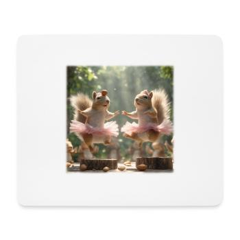 Ballett Eichhörnchen im Tutu mit Eicheln - Mousepad (Querformat) - Weiß - Vorne