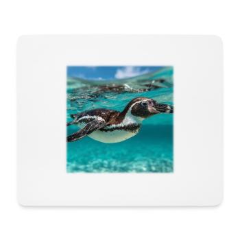 Pinguin unter Wasser Türkis Ozean Natur Design - Mousepad (Querformat) - Weiß - Vorne