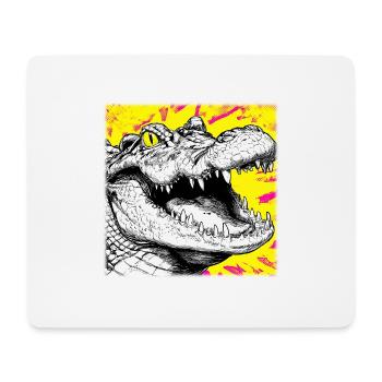 Croquis Crocodile – Design de style graffiti urbain - Tapis de souris (format paysage) - blanc - Devant