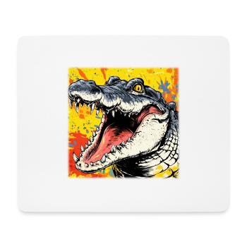 Wild Crocodile – Urban Street Art Design - Mouse Pad (horizontal) - white - Front