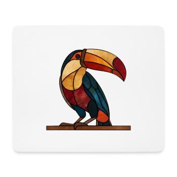 Toucan dans un style mosaïque de verre : un oiseau artistique - Tapis de souris (format paysage) - blanc - Devant