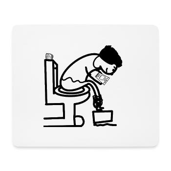 Funny man on toilet toilet humor - Mouse Pad (horizontal) - white - Front