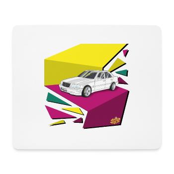 Retro Car Neon Panels 80's - Mouse Pad (horizontal) - white - Front