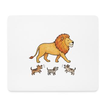 Löwe, der das Bellen des Hundes ignoriert - Mousepad (Querformat) - Weiß - Vorne