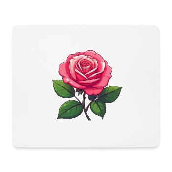 Rosa Rose - Mousepad (Querformat) - Weiß - Vorne