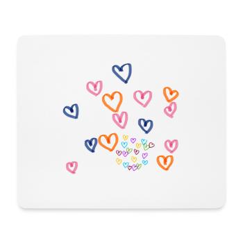 Colorful Heart Row Pattern - Mouse Pad (horizontal) - white - Front