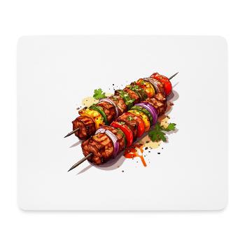 Brochette barbecue - Tapis de souris (format paysage) - blanc - Devant