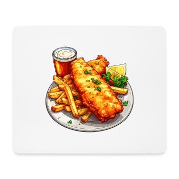Fish and chips - Mouse Pad (horizontal) - white - Front