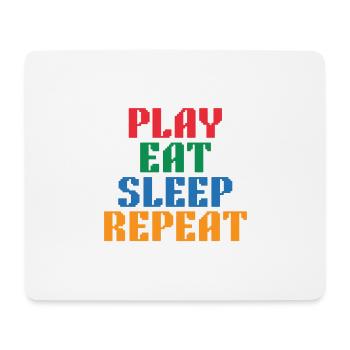 Play Eat Sleep Repeat Pixel - Mouse Pad (horizontal) - white - Front