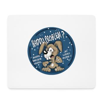 Hasen-Comic Haddu Problem? - Mousepad (Querformat) - Weiß - Vorne