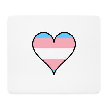 Trans Pride Herz - Mousepad (Querformat) - Weiß - Vorne