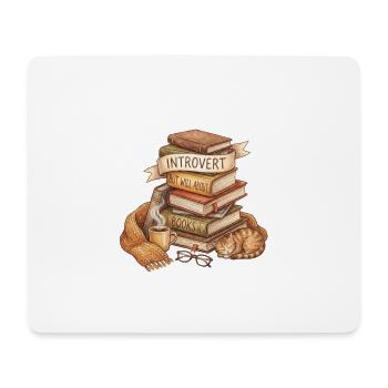 Introvert Book Lover Stack - Mouse Pad (horizontal) - white - Front
