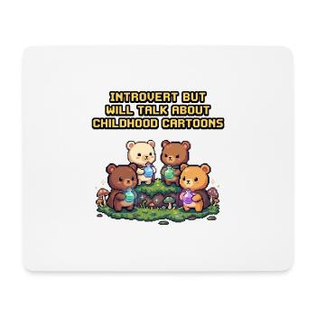 Introvert trifft Kindheitscartoons - Mousepad (Querformat) - Weiß - Vorne