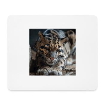 Clouded leopard resting pose Expressive wildcat - Mouse Pad (horizontal) - white - Front