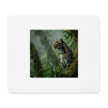 Léopards nuageux dans la forêt tropicale Félins sauvages nobles - Tapis de souris (format paysage) - blanc - Devant