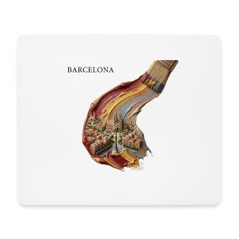 Barcelona im Farbwirbel - Mousepad (Querformat) - Weiß - Vorne
