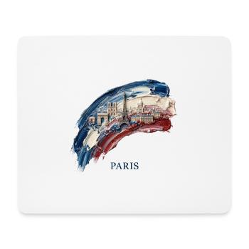 Paris Brushstroke Cityscape Flag - Mouse Pad (horizontal) - white - Front