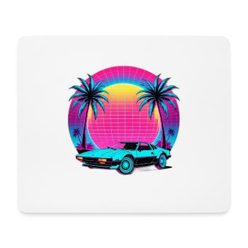 Neon Palm Sunset Car - Mouse Pad (horizontal) - white - Front