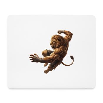 Lion in the Leap - Mouse Pad (horizontal) - white - Front