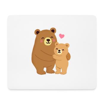 Bärchenumarmung - Mousepad (Querformat) - Weiß - Vorne